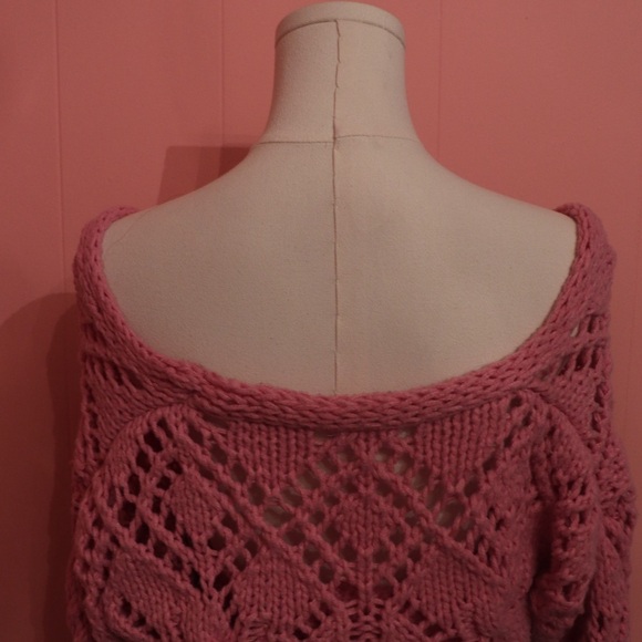 🌸 Storia Pink Crochet Knit Tie-Front Cardigan – Size Medium 🌸 - Picture 5 of 6